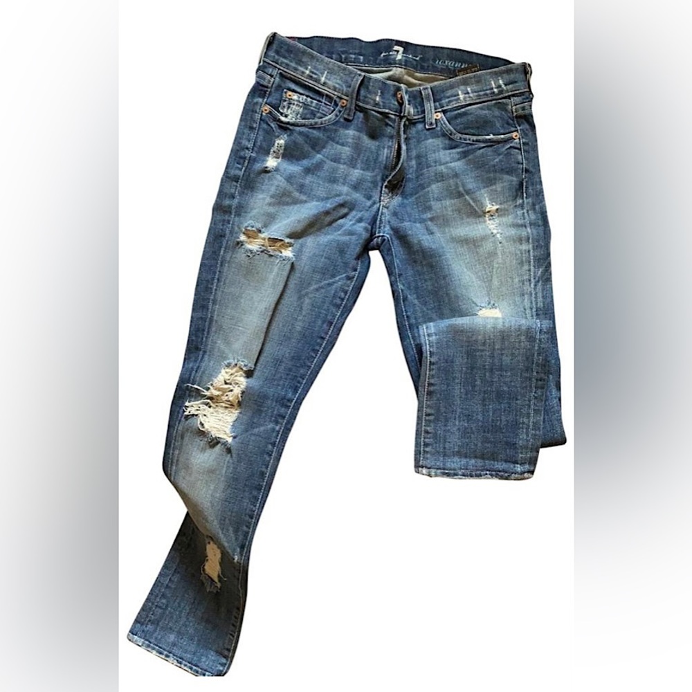 7 for All Mankind - Roxanne Distressed Skinny Jeans